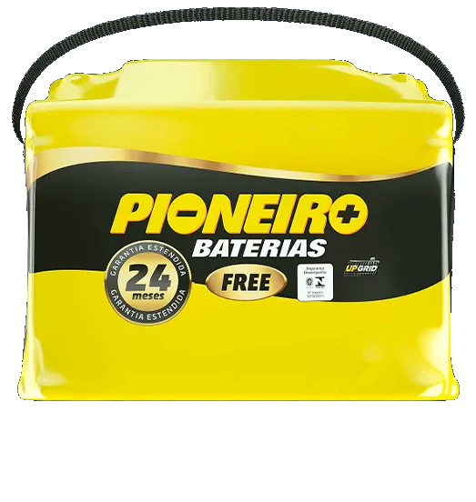 Bateria Pioneiro amarela, garantia estendida de 24 meses.